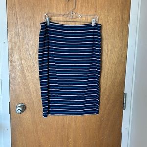 Faded Glory Blue Stripe Pencil Skirt